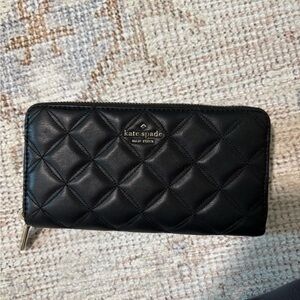 Kate Spade Black Quilted Leather Wallet